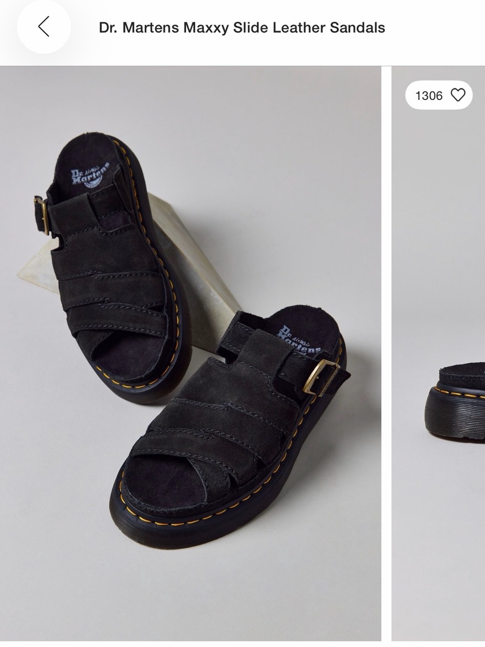 Dr. Martens women’s Black Maxxy Slide Leather Sandals